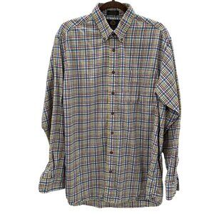 Viyella Plaid Long Sleeve Button Down Cotton/Wool Blend